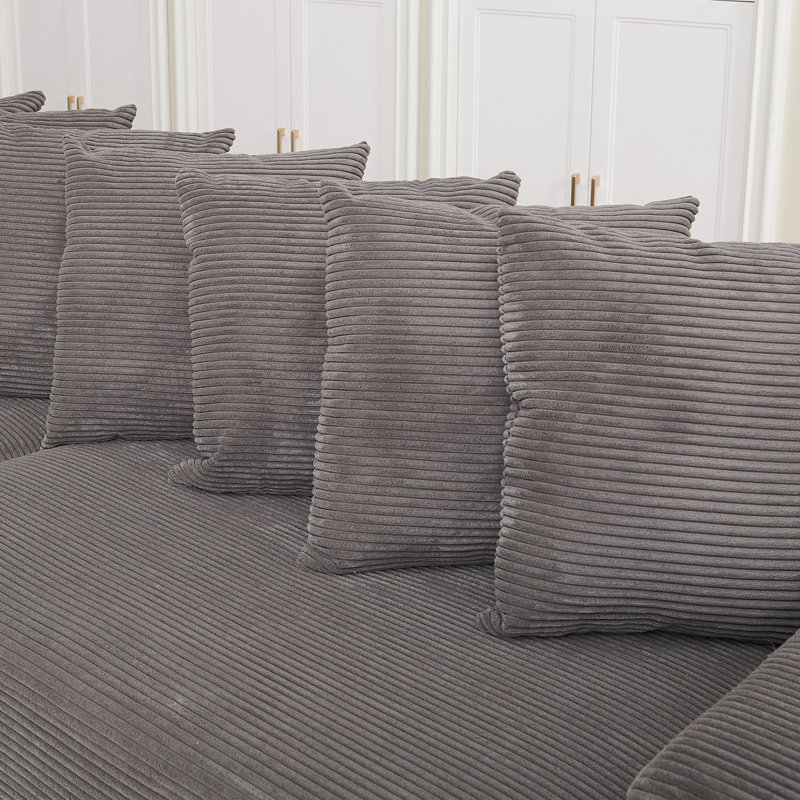 Canapé en L surdimensionné avec méridienne Luxe, Gris