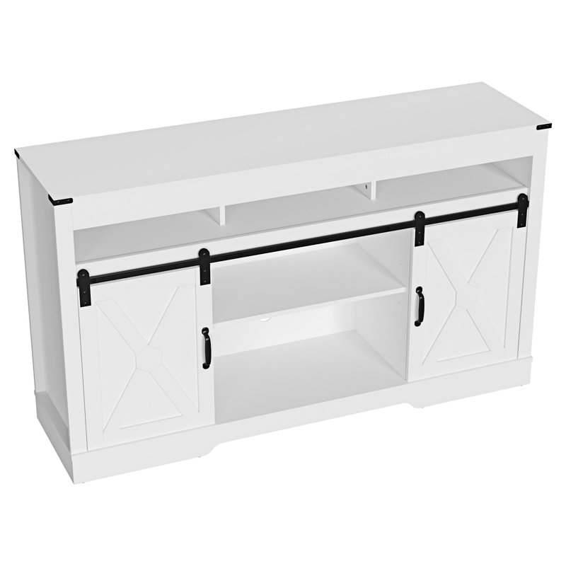Meuble télé avec 2 portes Marvolo, Blanc