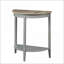 Natural Oak &amp; Grey Half-Moon Coffee Table for Entryway/Living Room, Sturdy Pine Legs &amp; Versatile Storage