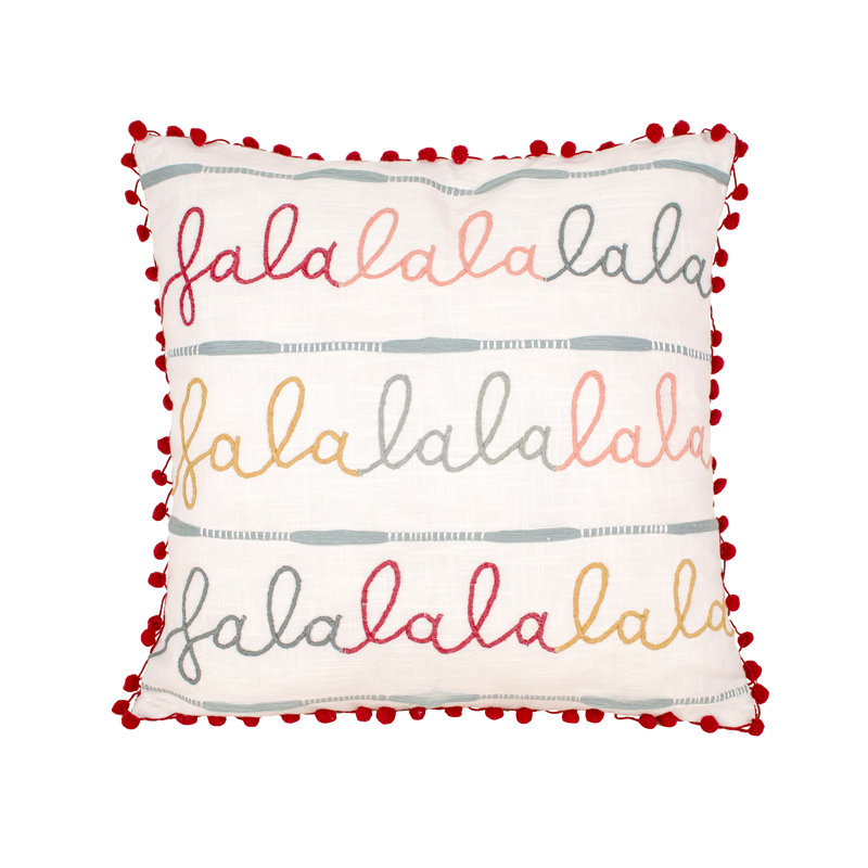 Pom-poms Cotton Throw Pillow