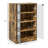 4 Media Cabinet, Rustic Brown - Modern Audio Video Stand With Adjustable Shelves & Tempered Glass Doors For Player, Receiver, Gaming Console, Laptop, Books Brown, Shelves, And Cable Management