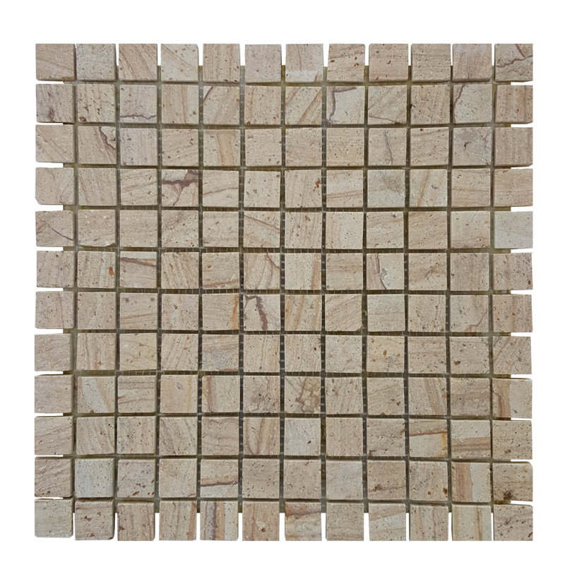Westford 0.87" x 0.87" Slate Grid Mosaic Wall Tile, Mojave
