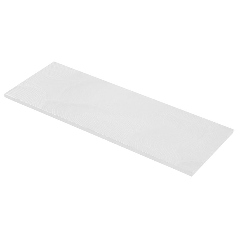Sonya Waves 6x16 Frosted Glass Tile, Pearl White