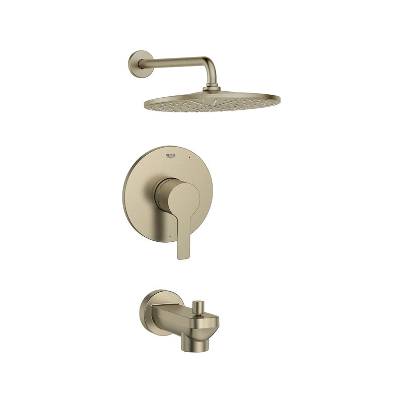 Lineare™ Tub & Shower Faucet with Rough-in Valve, Grohe Brushed Nickel