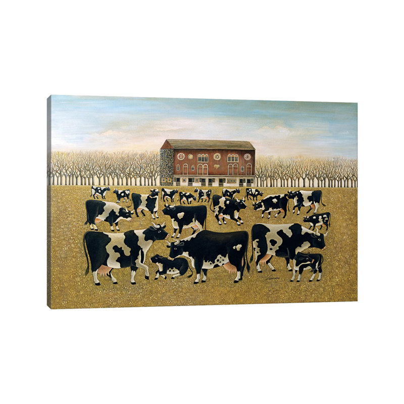 Cows Cows Cows by Lowell Herrero - Wrapped Canvas Painting, 101.6 cm H x 66.04 cm W x 3.175 cm D