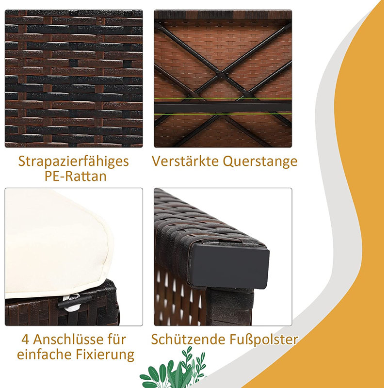 Paine Wicker Outdoor Ottoman, Beige