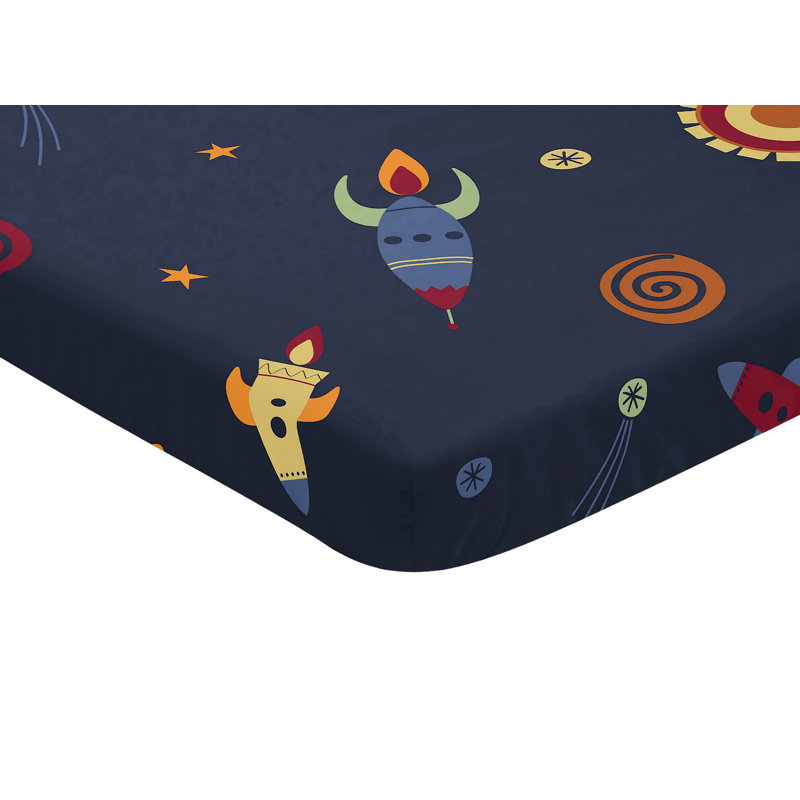 Space Galaxy Mini Fitted Crib Sheet