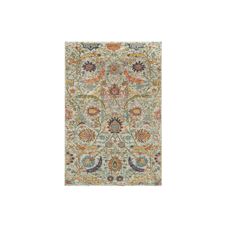 Tapis en soie et laine nouÃ© Ã  la main, motif Â« Sickle Leaf Â», couleur Manchester Tan, 3 pi x 5 pi, modÃ¨le G90231
