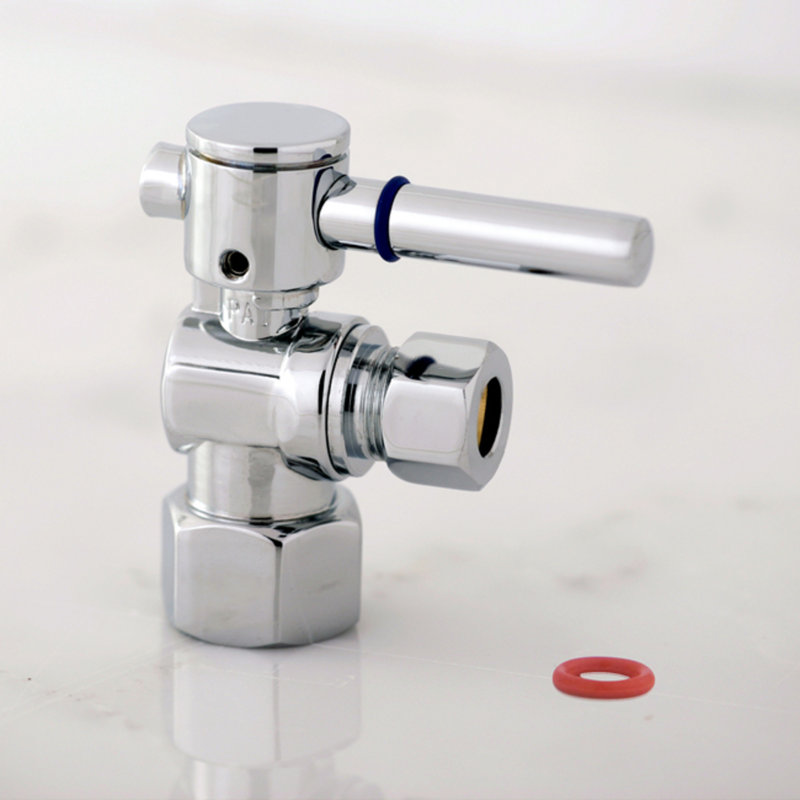 Kingston Brass Concord 1/2-Inch FIP x 3/8-Inch OD Comp Quarter-Turn Angle Stop Valve, Polished Chrome