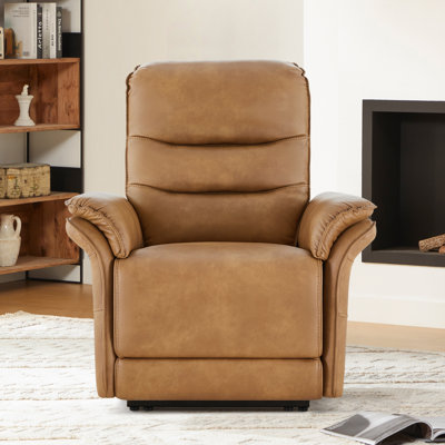 Fauteuil inclinable électrique à double moteur en cuir végétalien avec appui-tête électrique