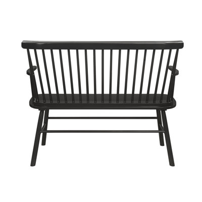 1Pc Casual Farmhouse Relaxed Vintage Wood Spindle Back Bench Black Wooden Chair