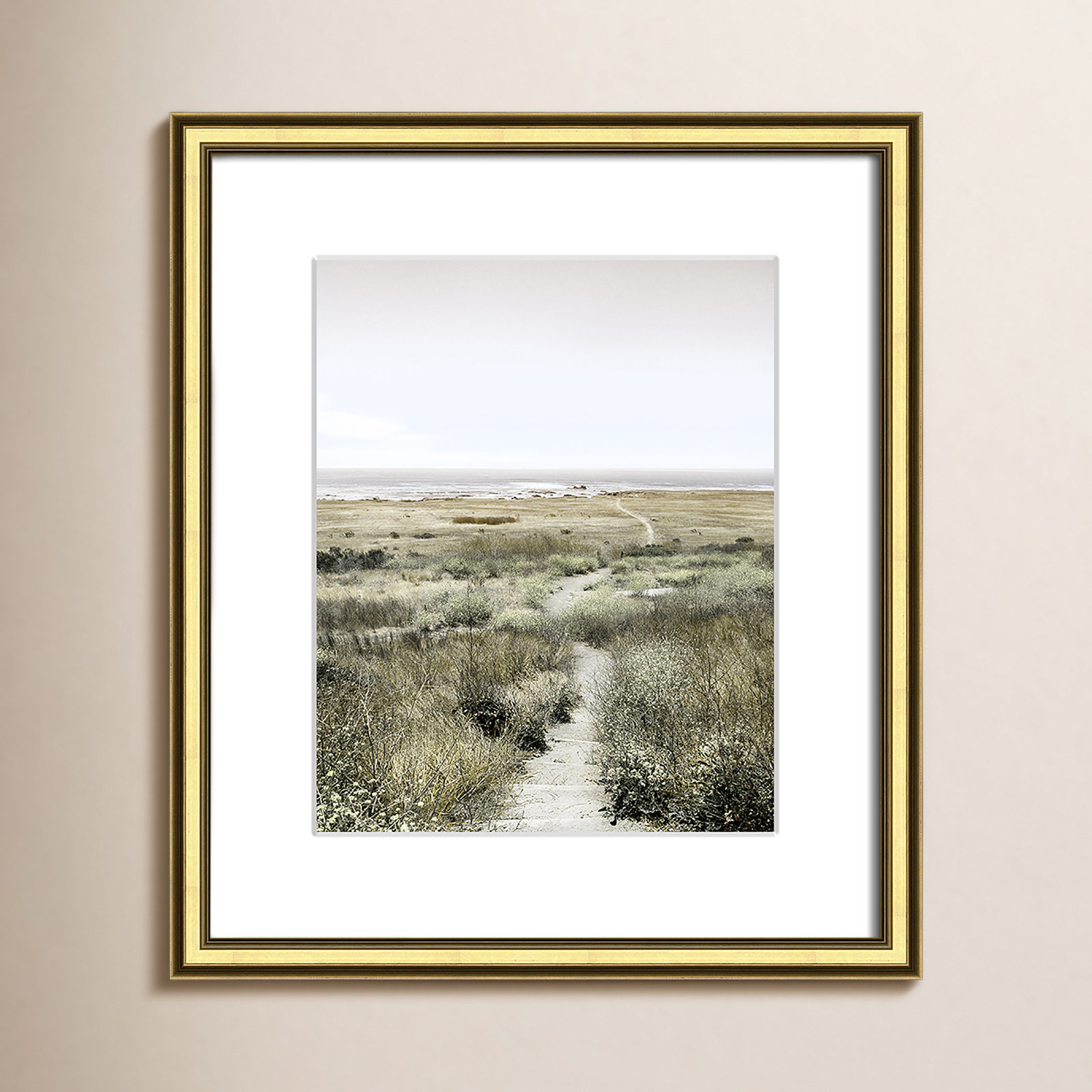 Toscani "Footpath to Paradise" Print, Gold, 14.25 W x 16.25 H x 0.88 D