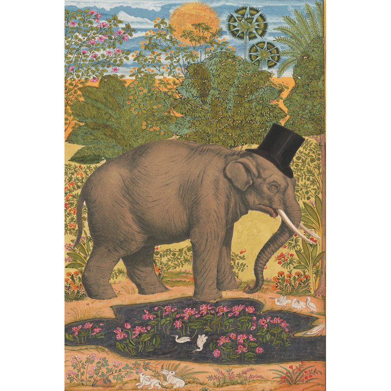 Éléphant royal, H 18 po x l 12 po x P 1,25 po