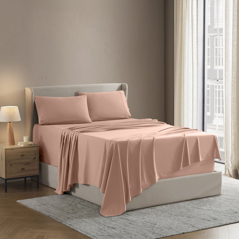 Luxury Collection Classic Smooth Thread Sheet Set, Komodo Peach, Split King