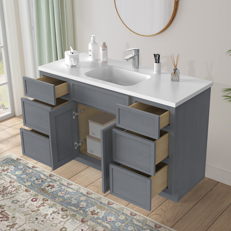 Base de meuble-lavabo simple 54 po seulement, Argent
