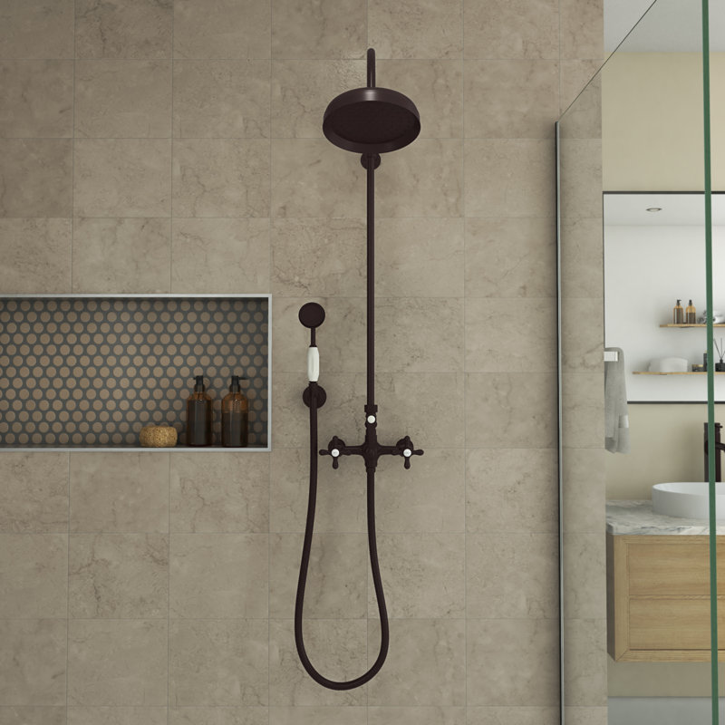 Abbey 10 x 28 1/2 Shower Faucet Set with Handshower, Oil Rubbed Bronze