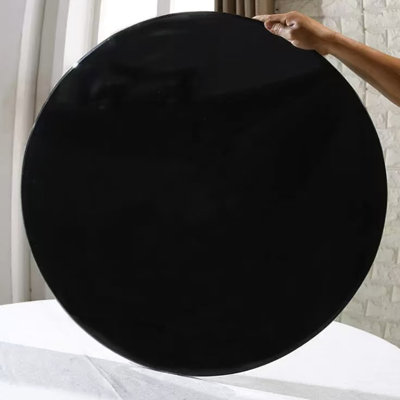 23.6 Inch Round, Glass Table Top, 3/10 Thick, Tempered, Shatters In Safe Manner, Edge Design Safely,