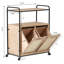 Armoire à panier à linge en rotin avec tablette et roulettes H 33,2 po