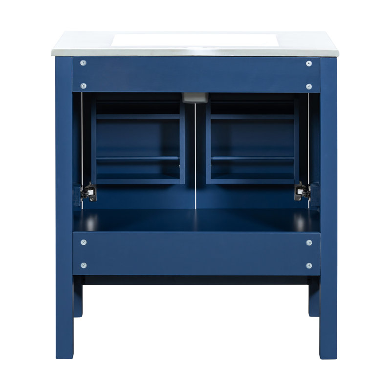 Meuble-lavabo chic avec rangement polyvalent et attrait moderne pour des salles de bain élégantes, Bleu