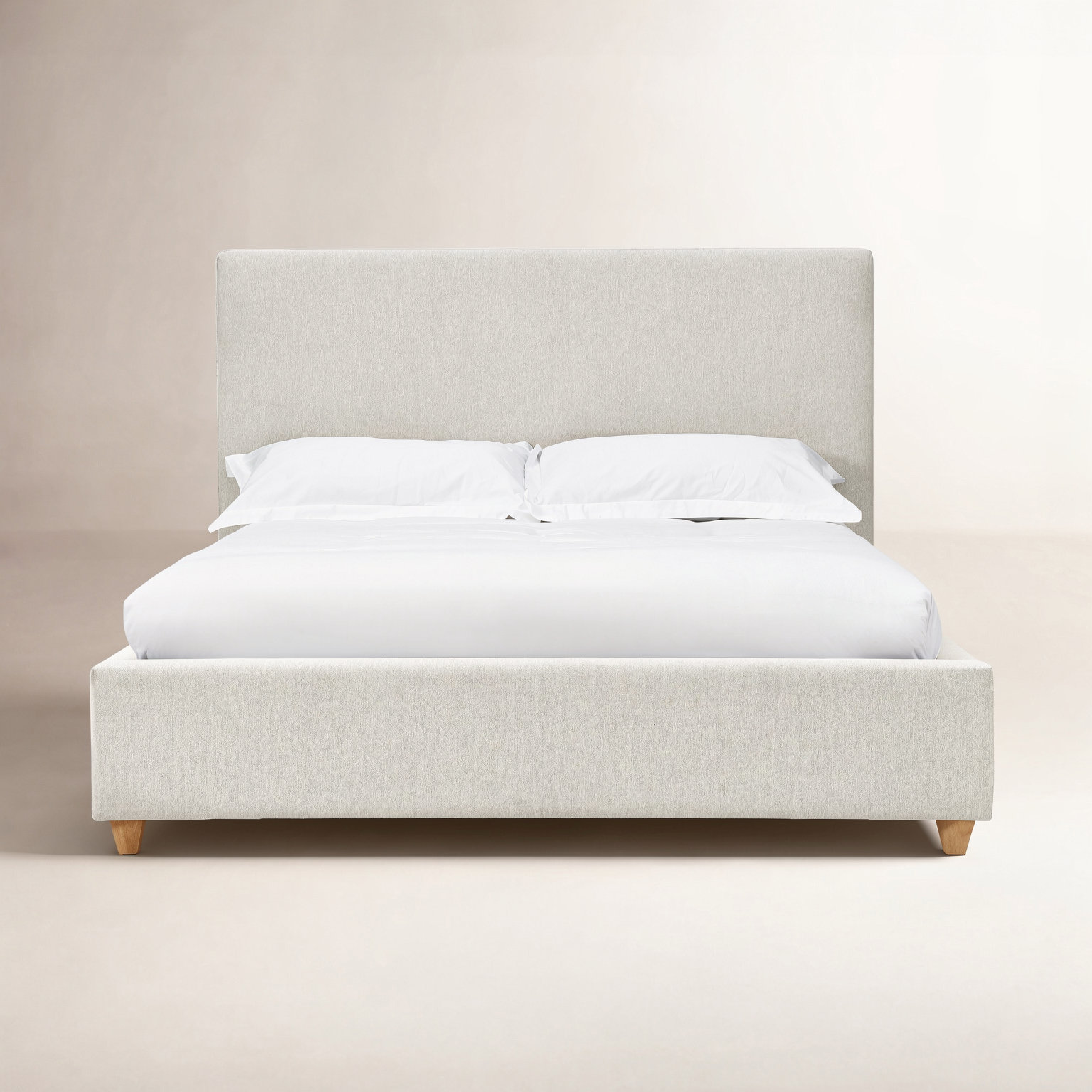 Meduse Upholstered Bed, Full/Double, Ivory Boucle