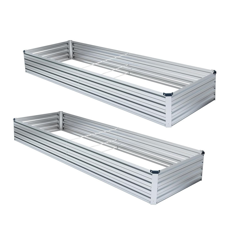 Galvanized Steel Outdoor Raised Garden Bed Planter Box, 6x3x1ft