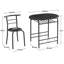 3-Pieces Dining Table Set for 2 Person, Modern Metal & Wood Kitchen Dinner Table with 2 Chairs, Space-Saving Dining Table with Wine Rack for Dining Room, Living Room and Small Spaces-1250479992