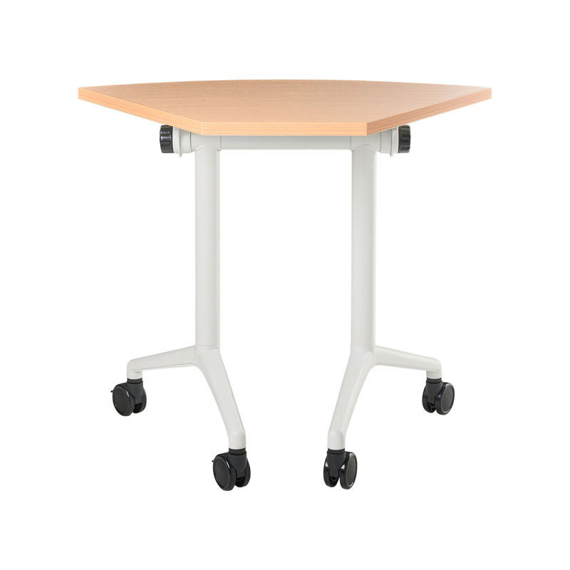 Abbondio Foldable and Modular Steel Standing Desk, Brown/White