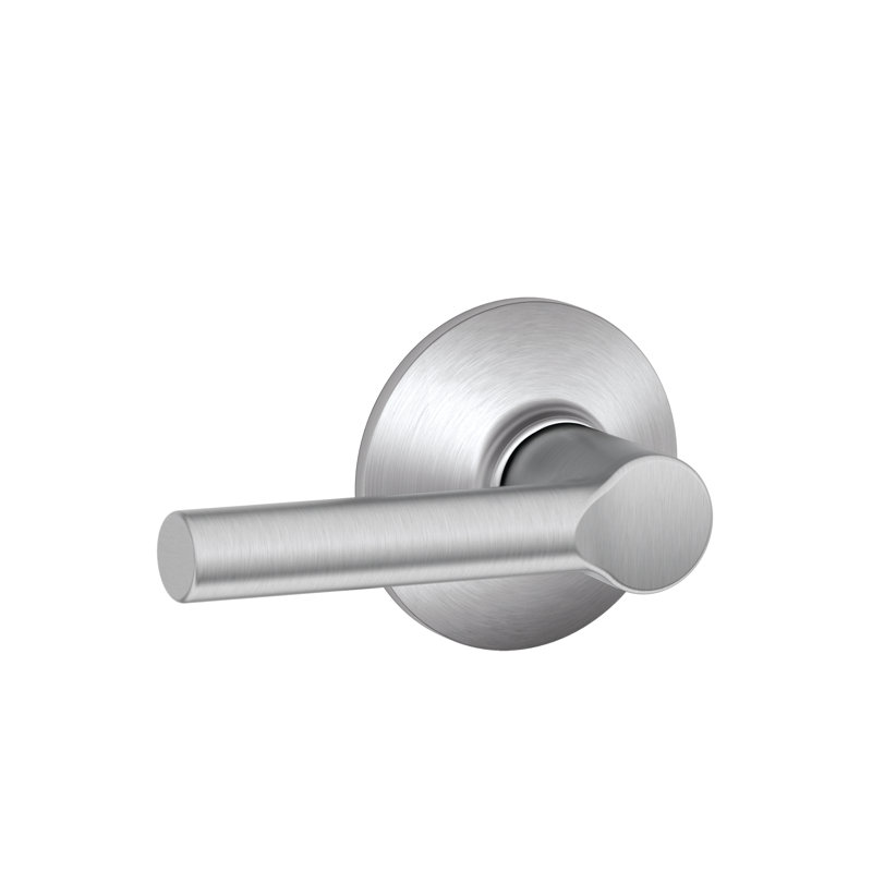 Broadway Passage Door Lever with Rosette, Satin Chrome