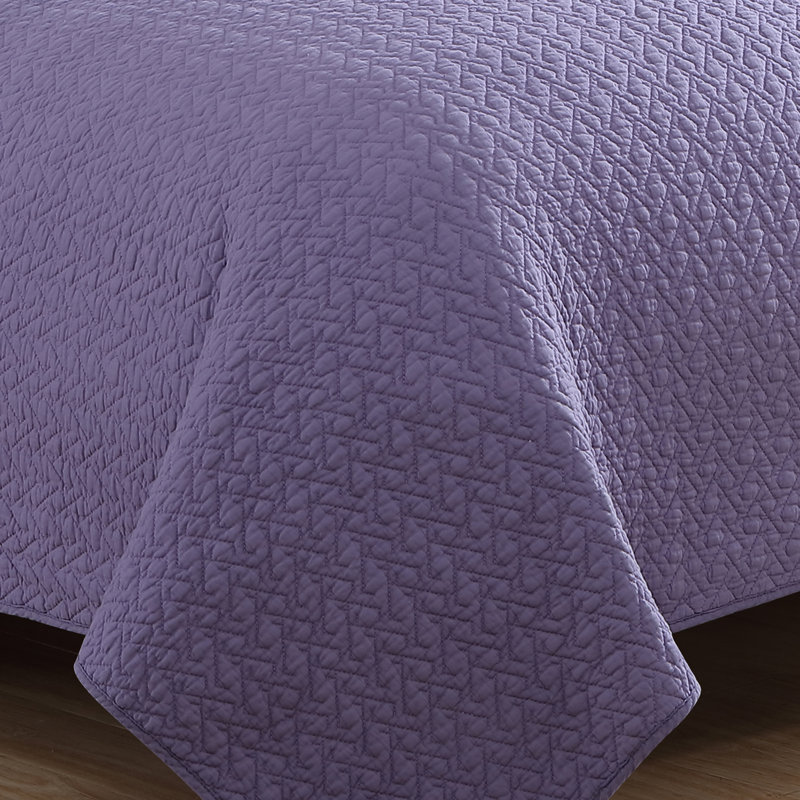 Estate Collection Modern & Contemporary Quilt, Twin Quilt + 1 Standard Sham, Silver