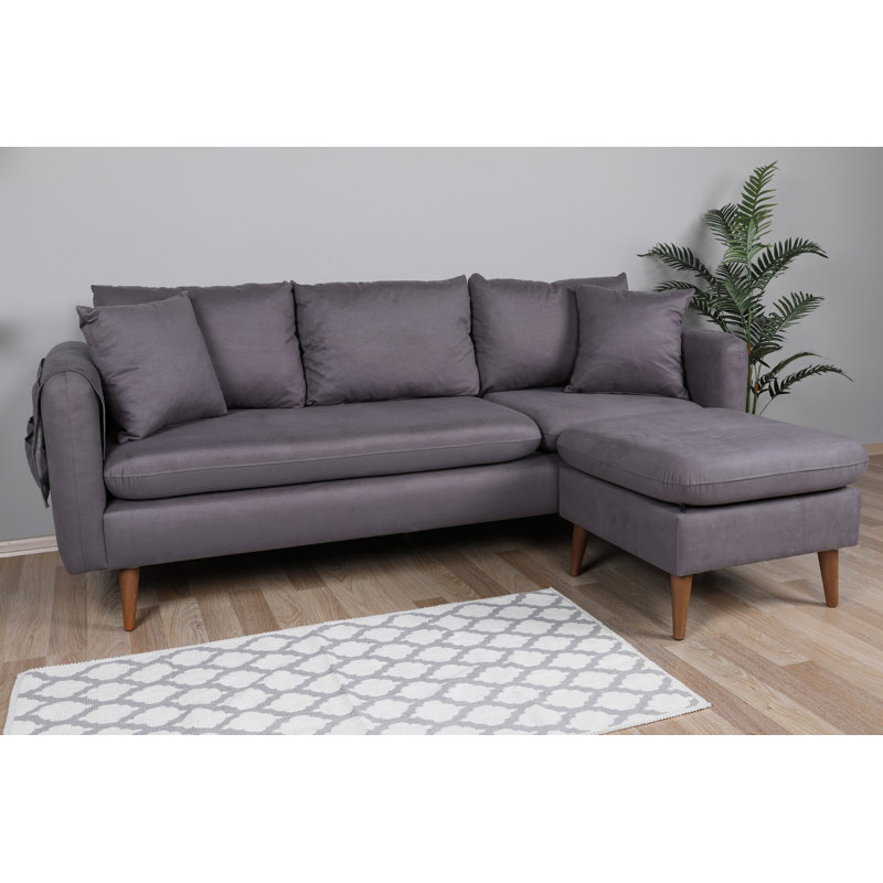 Canapé modulaire faisant face à la droite de 84,65 po de largeur, Anthracite