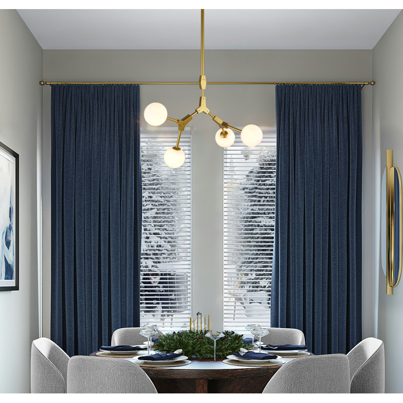 Zermeno 4-Light Gold Chandelier with White Glass Shades