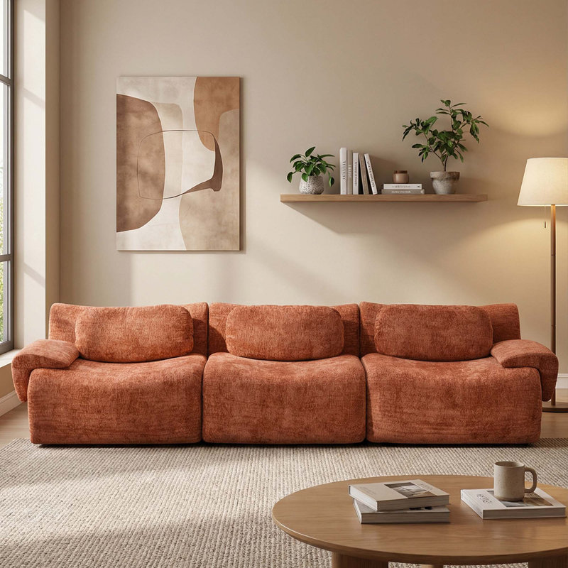 Canapé d'angle modulaire Cloud sans os, canapé en chenille, assise profonde et dossier offrant un bon soutien, base antidérapante, aucun assemblage requis