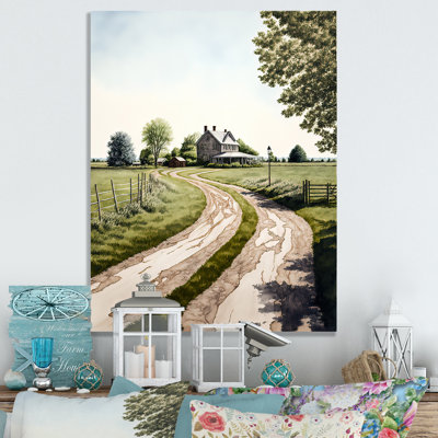 Avik, chemin sinueux menant à une ferme II - reproduction sur toile