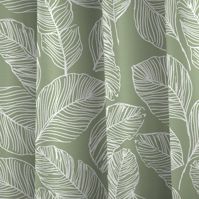 Matteo Cotton Sheer Curtain Pair, Green, 168 W x 137 D cm
