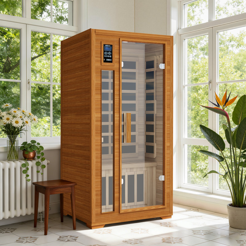 1-Person Canadian Hemlock Low-EMF Infrared Sauna