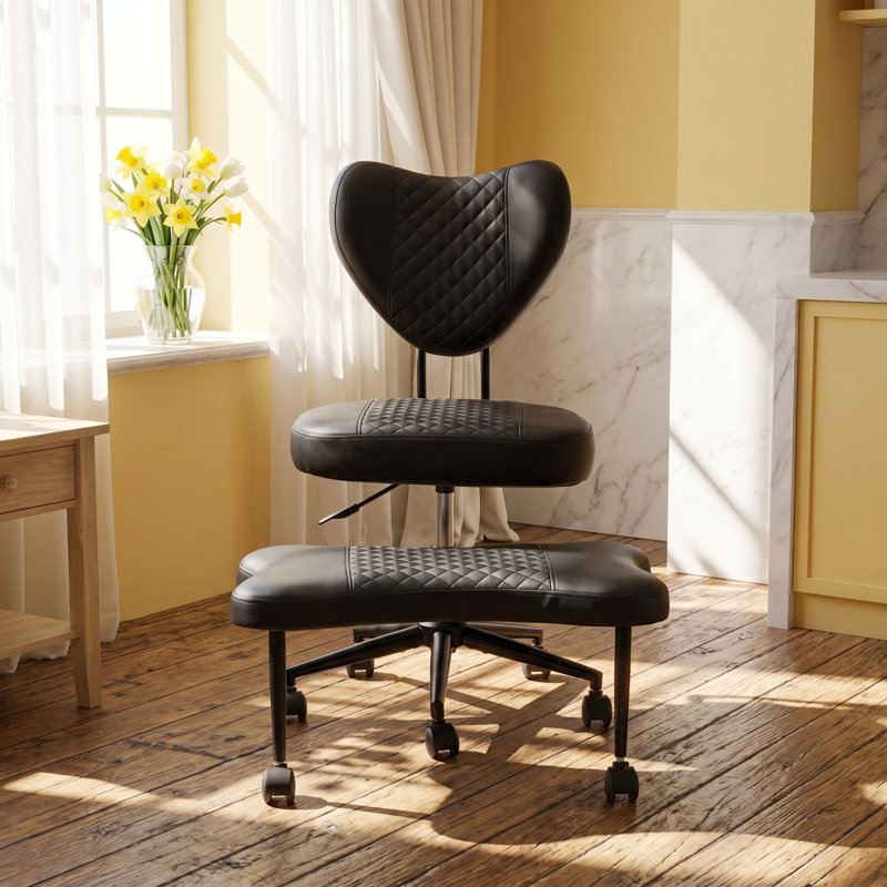 Fauteuil pivotant en cuir synthétique réglable H 31,5 po x P 26,38 po x H 38,19 po ModaForm Home