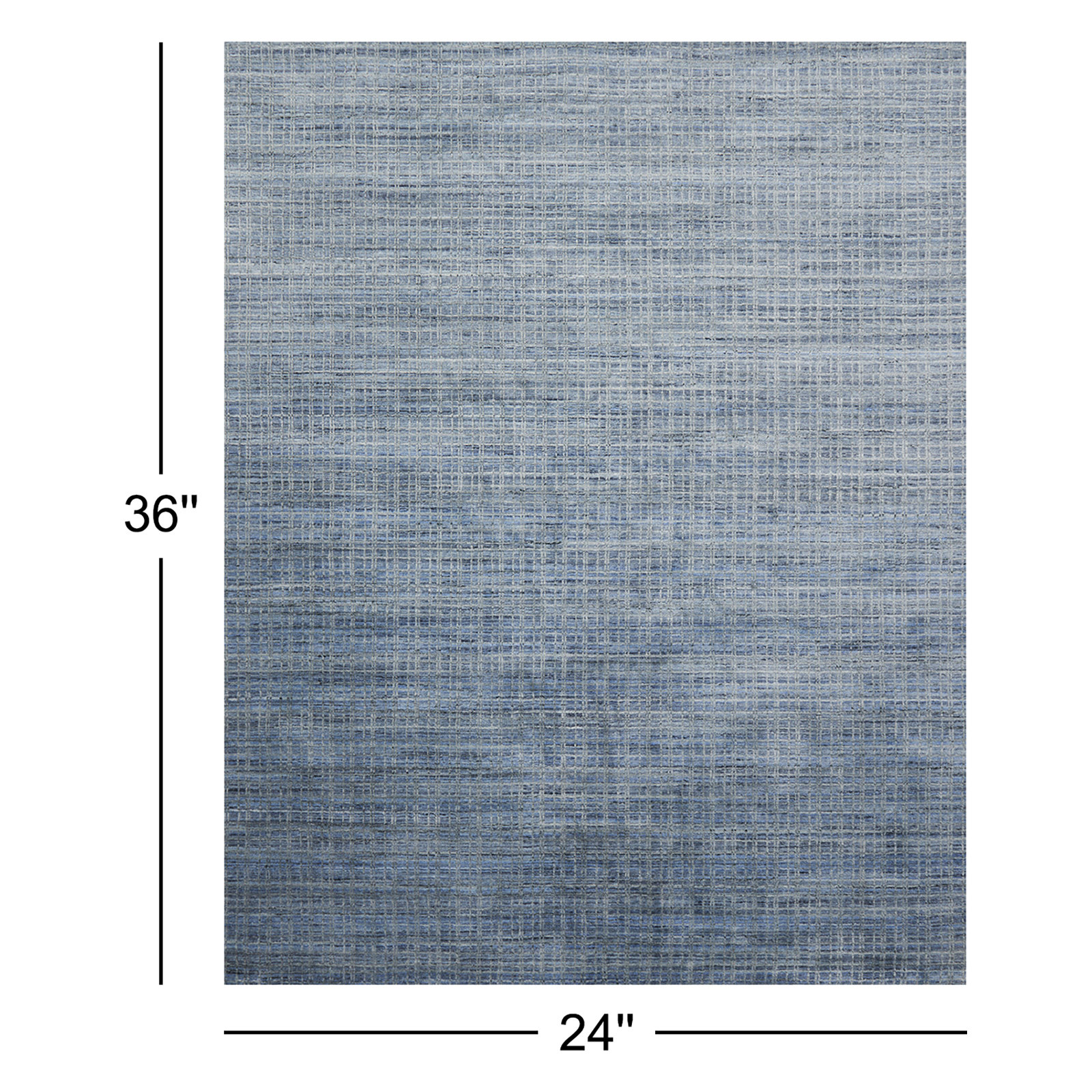 Hannon Blue Hand-Loomed Geometric Rug, Rectangle 2' x 3'