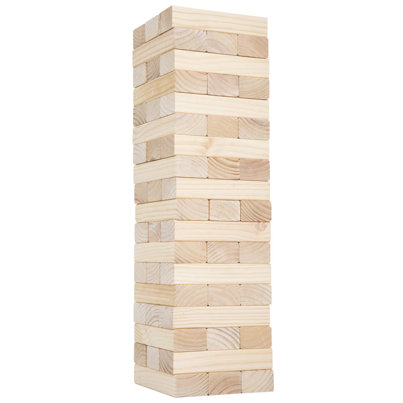 Classic Giant Wooden Tower Blocks Stacking Game with Nylon Carrying Case – Outdoor Yard Games for Adults, Kids, Boys, and Girls by Hey Play