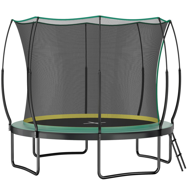 YC 10FT Springfree No Gap Trampoline- Green, Black/Green