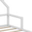 Lit simple en bois avec tête de lit en forme de maison-114344403