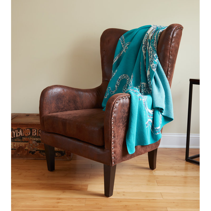 Knitted Throw Blanket, Jade