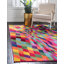 Tapis rouge / vert / mauve à motif géométrique Auyeung-954522607