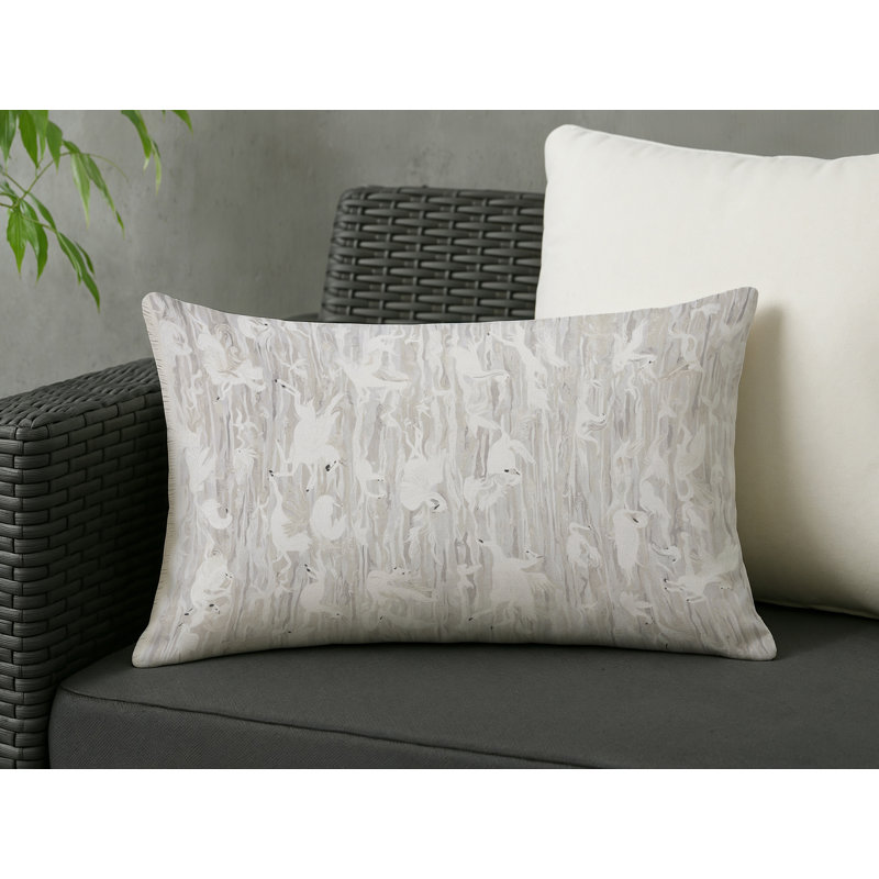 Coussin décoratif intérieur et extérieur Modern, Gris abstrait 119, Rectangle H 14 po x l 20 po