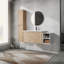 Meuble-lavabo mural 48 po avec lavabo et armoire latérale, portes à fermeture en douceur 48 po