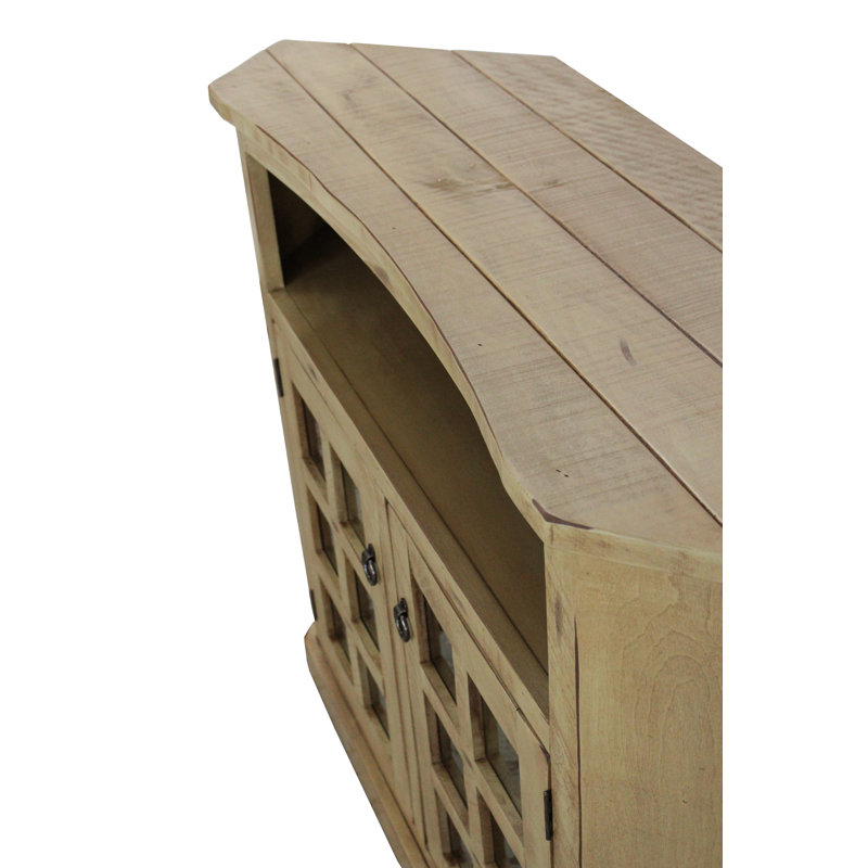 Campos Unfinished Corner TV Stand for TVs up to 55", Rustic Green