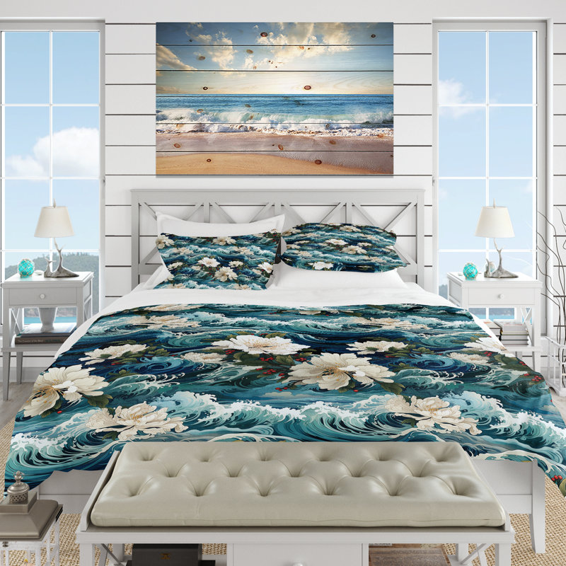 Literie Oceanic Dreamscape, Housse de couette pour très grand lit et 2 très