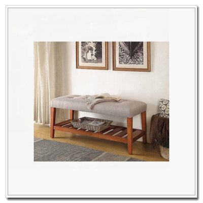 Banc rembourré avec cadre en bois