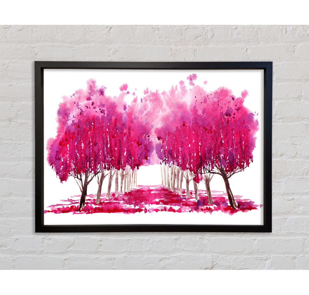 Pink Tree Walk - Einzelner Bilderrahmen Kunstdrucke auf Leinwand