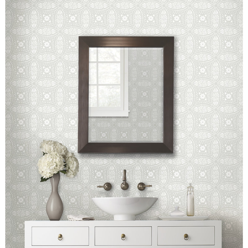 Rouleau de papier peint adhésif texturé L 16,5 po x l 20,5 po, Gris / blanc