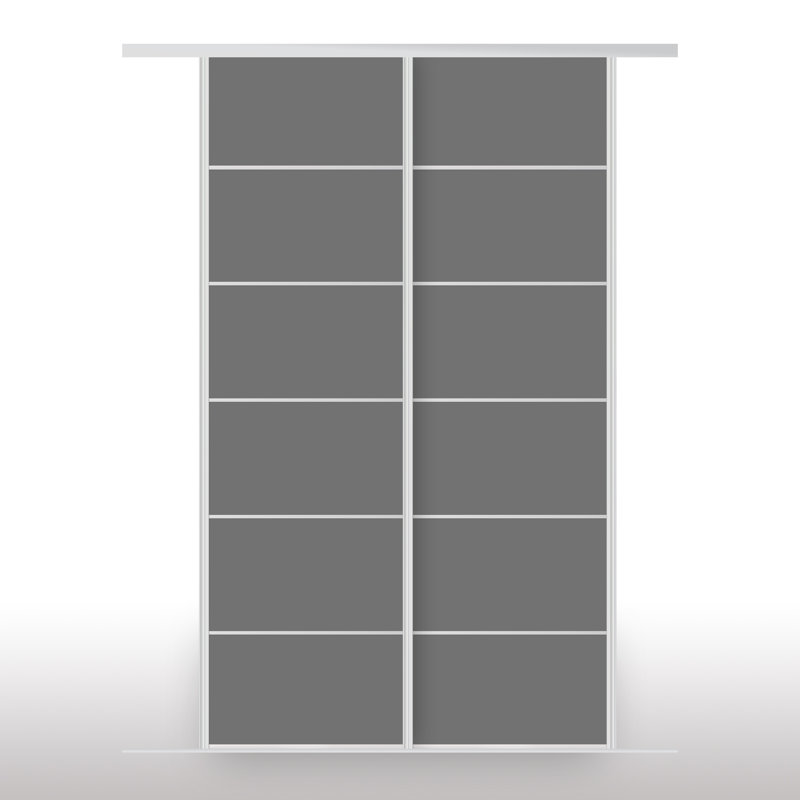 Arryn 2 Door Wardrobe, 243cm H x 126cm W x 8.2cm D, Dark Grey